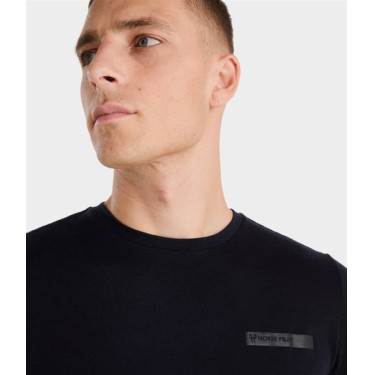 Reit-T-Shirt Horse Pilot aus Merinowolle für Herren Dunkle Nacht Schwarz