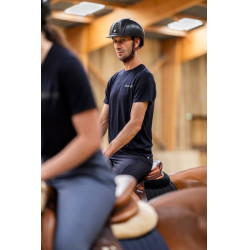 Reit-T-Shirt Horse Pilot aus Merinowolle für Herren Dunkle Nacht Schwarz