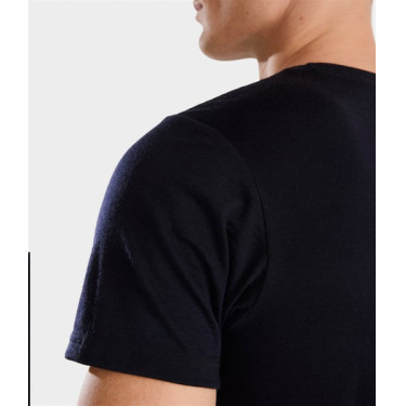 Reit-T-Shirt Horse Pilot aus Merinowolle für Herren Dunkle Nacht Schwarz