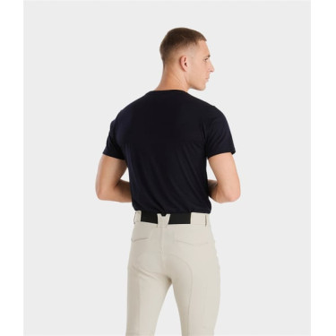 Reit-T-Shirt Horse Pilot aus Merinowolle für Herren Dunkle Nacht Schwarz