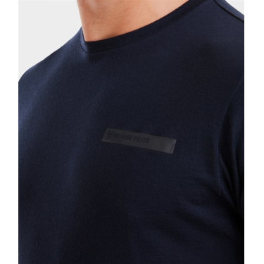 Reit-T-Shirt Horse Pilot aus Merinowolle für Herren Dunkle Nacht Schwarz