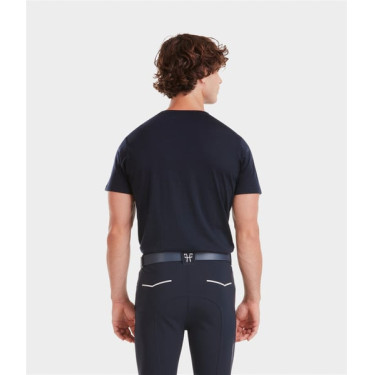 Reit-T-Shirt Horse Pilot aus Merinowolle für Herren Dunkle Nacht Schwarz