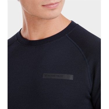 Reit-Sweatshirt Horse Pilot aus Merinowolle für Herren Dunkle Nacht Schwarz
