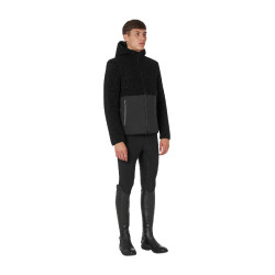 Wasserdichte Herrenjacke mit Teddy-Stoffeinsätzen Equestro Schwarz Wasserdichte Herrenjacke mit Teddy-Stoffeinsätzen Equestro Schwarz