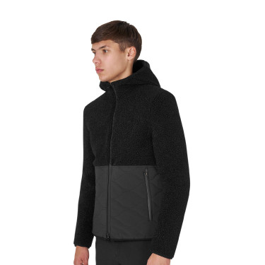 Wasserdichte Herrenjacke mit Teddy-Stoffeinsätzen Equestro Schwarz Wasserdichte Herrenjacke mit Teddy-Stoffeinsätzen Equestro Schwarz