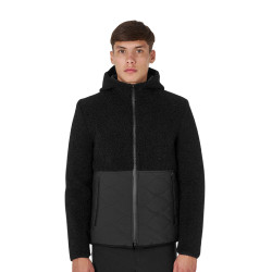 Wasserdichte Herrenjacke mit Teddy-Stoffeinsätzen Equestro Schwarz Wasserdichte Herrenjacke mit Teddy-Stoffeinsätzen Equestro Schwarz