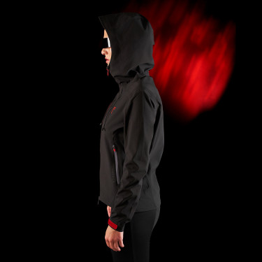 Wasserdichte Damenjacke Equestro Ridertechnology mit Reißverschluss Schwarz