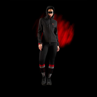 Wasserdichte Damenjacke Equestro Ridertechnology mit Reißverschluss Schwarz
