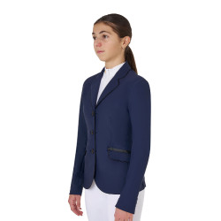 Turnierjacke Equestro Mädchen aus technischem Gewebe Marineblazer Marineblau