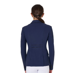 Turnierjacke Equestro Mädchen aus technischem Gewebe Marineblazer Marineblau
