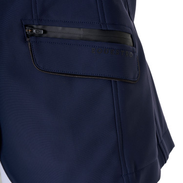 Turnierjacke Equestro Mädchen aus technischem Gewebe Marineblazer Marineblau