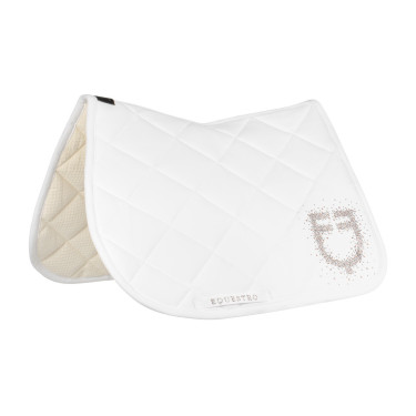 Spring-Schabracke mit Strass-Logo Equestro Weiß Wei&amp;szlig;