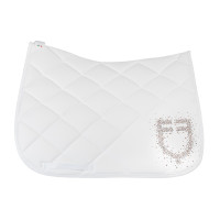Dressur-Schabracke Equestro Logo mit Strass Weiß Wei&amp;amp;amp;amp;amp;szlig;