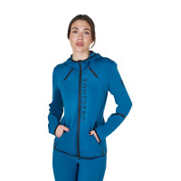 Damen-Technik-Sweatshirt aus Jersey mit Reißverschluss Equestro Rosen-Cameo Rosa