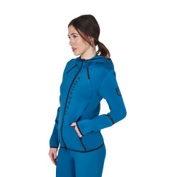 Damen-Technik-Sweatshirt aus Jersey mit Reißverschluss Equestro Blau Koralle