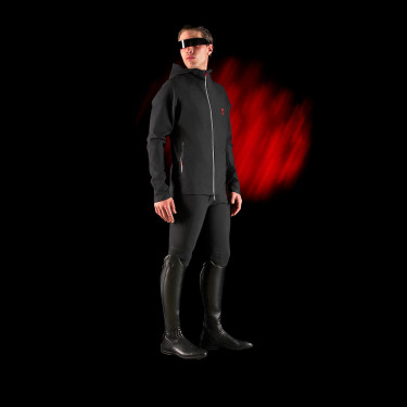 Herren-Technik-Kapuzenpullover Equestro Ridertechnology Schwarz