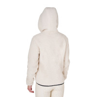 Damen-Fleece-Sweatshirt mit Tasche Equestro Antikweiß Beige