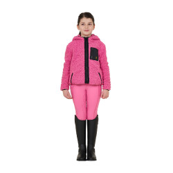 Kinder-Fleece-Sweatshirt mit Reißverschluss Equestro Rosa Schloss Kinder-Fleece-Sweatshirt mit Reißverschluss Equestro Rosa Schloss