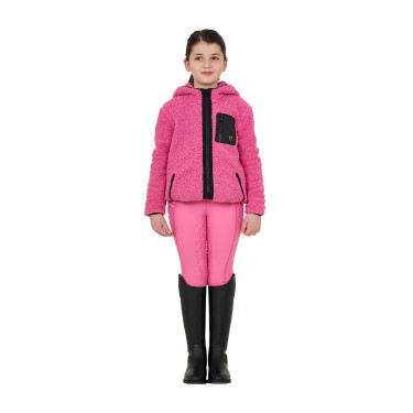 Kinder-Fleece-Sweatshirt mit Reißverschluss Equestro Rosa Schloss Kinder-Fleece-Sweatshirt mit Reißverschluss Equestro Rosa Schloss