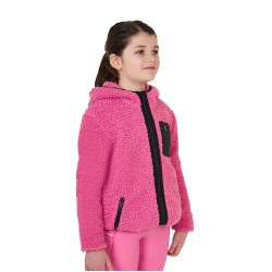 Kinder-Fleece-Sweatshirt mit Reißverschluss Equestro Rosa Schloss Kinder-Fleece-Sweatshirt mit Reißverschluss Equestro Rosa Schloss