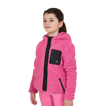 Kinder-Fleece-Sweatshirt mit Reißverschluss Equestro Rosa Schloss Kinder-Fleece-Sweatshirt mit Reißverschluss Equestro Rosa Schloss