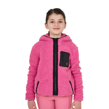 Kinder-Fleece-Sweatshirt mit Reißverschluss Equestro Rosa Schloss Kinder-Fleece-Sweatshirt mit Reißverschluss Equestro Rosa Schloss