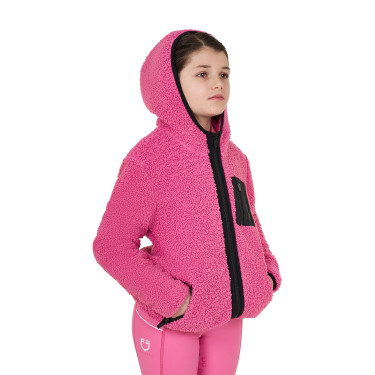 Kinder-Fleece-Sweatshirt mit Reißverschluss Equestro Rosa Schloss Kinder-Fleece-Sweatshirt mit Reißverschluss Equestro Rosa Schloss