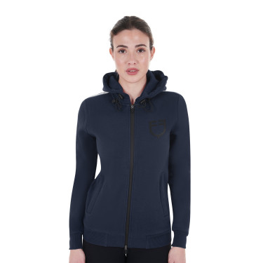 Damen-Kapuzenpullover Equestro mit Reißverschluss Marineblazer Marineblau Damen-Kapuzenpullover Equestro mit Reißverschluss Marineblazer Marineblau