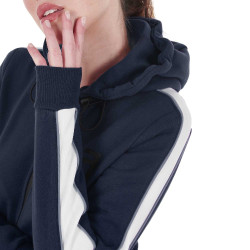 Damen-Kapuzenpullover Equestro mit Reißverschluss Marineblazer Marineblau Damen-Kapuzenpullover Equestro mit Reißverschluss Marineblazer Marineblau
