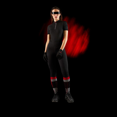 Damen-Poloshirt Equestro Ridertechnology mit kurzen Ärmeln und Reißverschluss Schwarz Damen-Poloshirt Equestro Ridertechnology mit kurzen Ärmeln und Reißverschluss Schwarz