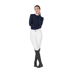 Damen-Slim-Fit-Turnierpolo mit Mesh-Einsätzen Equestro Marineblazer Marineblau
