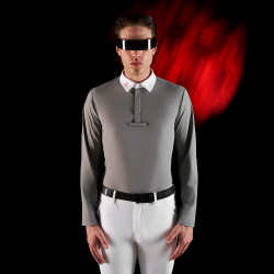 Wettkampf-Poloshirt Herren Equestro Ridertechnology mit langen Ärmeln und Knöpfen Spottdrossel Grau Wettkampf-Poloshirt Herren Equestro Ridertechnology mit langen Ärmeln und Knöpfen Spottdrossel Grau