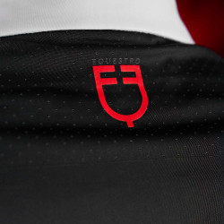 Wettkampf-Poloshirt Herren Equestro Ridertechnology mit langen Ärmeln und Knöpfen Schwarz