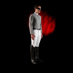 Wettkampf-Poloshirt Herren Equestro Ridertechnology mit langen Ärmeln und Knöpfen Spottdrossel Grau Wettkampf-Poloshirt Herren Equestro Ridertechnology mit langen Ärmeln und Knöpfen Spottdrossel Grau
