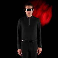 Trainingspolo für Herren Equestro Ridertechnology mit langen Ärmeln und Reißverschluss Schwarz