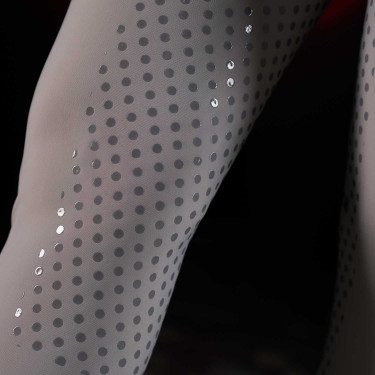 Damen-Slim-Fit-Reithose Equestro Ridertechnology Full Grip Spottdrossel Grau