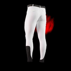 Herrenreithose Equestro Slim Fit Ridertechnology mit thermoverschweißten Nähten Weiß Weiß