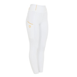 Damen-Leggings mit Fleece-Futter Equestro Weiß Weiß