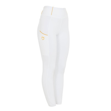 Damen-Leggings mit Fleece-Futter Equestro Weiß Weiß