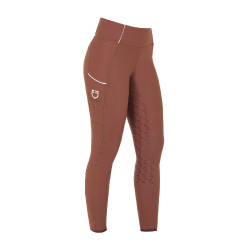 Damen-Leggings mit Fleece-Futter Equestro Walnuss / Antikweiß Braun Damen-Leggings mit Fleece-Futter Equestro Walnuss / Antikweiß Braun