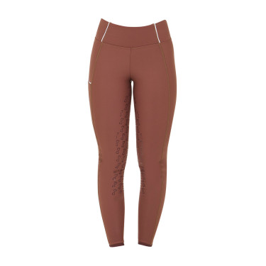 Damen-Leggings mit Fleece-Futter Equestro Walnuss / Antikweiß Braun Damen-Leggings mit Fleece-Futter Equestro Walnuss / Antikweiß Braun