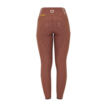 Damen-Leggings mit Fleece-Futter Equestro Walnuss / Antikweiß Braun Damen-Leggings mit Fleece-Futter Equestro Walnuss / Antikweiß Braun