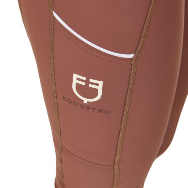 Damen-Leggings mit Fleece-Futter Equestro Walnuss / Antikweiß Braun Damen-Leggings mit Fleece-Futter Equestro Walnuss / Antikweiß Braun