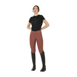 Damen-Leggings mit Fleece-Futter Equestro Walnuss / Antikweiß Braun Damen-Leggings mit Fleece-Futter Equestro Walnuss / Antikweiß Braun