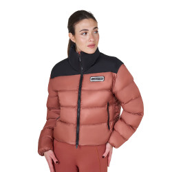 Kurze Damen-Daunenjacke aus Stretchstoff Equestro Mammutbaum Kurze Damen-Daunenjacke aus Stretchstoff Equestro Mammutbaum