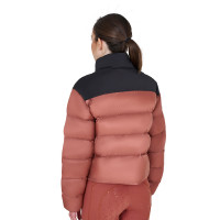 Kurze Damen-Daunenjacke aus Stretchstoff Equestro Roller Beige