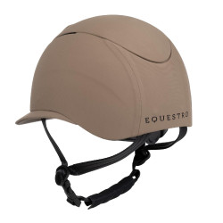 Damenhelm mit breitem Visier und geprägtem Equestro-Logo Walnuss Braun
