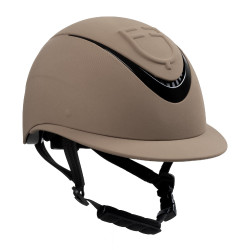 Damenhelm mit breitem Visier und geprägtem Equestro-Logo Walnuss Braun
