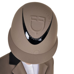 Damenhelm mit breitem Visier und geprägtem Equestro-Logo Walnuss Braun