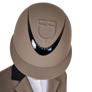 Damenhelm mit breitem Visier und geprägtem Equestro-Logo Walnuss Braun